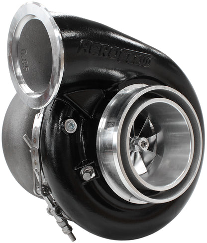 BOOSTED 7975 1.15 Reverse Rotation Turbocharger 1450HP, Hi Temp Black Finish   External Wastegate, V-Band Inlet & Exhaust Flanges