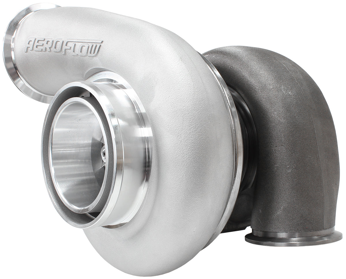 BOOSTED 7975 1.15 Reverse Rotation Turbocharger 1450HP, Natural Cast Finish   External Wastegate, V-Band Inlet & Exhaust Flanges