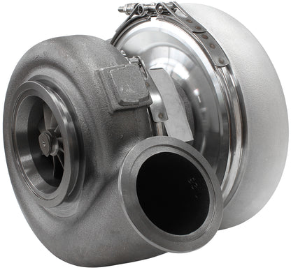 BOOSTED 7975 1.15 Reverse Rotation Turbocharger 1450HP, Natural Cast Finish   External Wastegate, V-Band Inlet & Exhaust Flanges