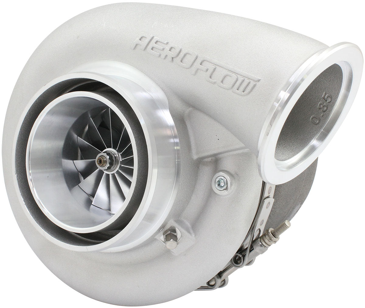 BOOSTED 8082 T4 1.01 Turbocharger 1600HP, Natural Cast Finish   External Wastegate, T4 Inlet Flange, V-Band Exhaust Flange