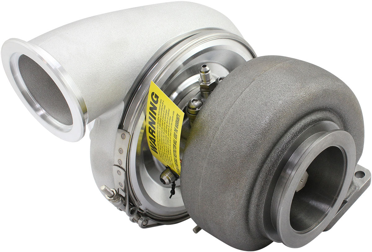 BOOSTED 8082 T4 1.01 Turbocharger 1600HP, Natural Cast Finish   External Wastegate, T4 Inlet Flange, V-Band Exhaust Flange