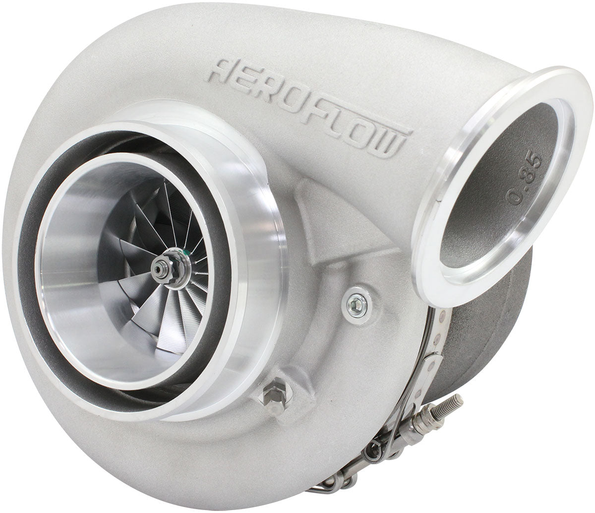 BOOSTED 8082 T4 1.15 Turbocharger 1600HP, Natural Cast Finish   External Wastegate, T4 Inlet Flange, V-Band Exhaust Flange