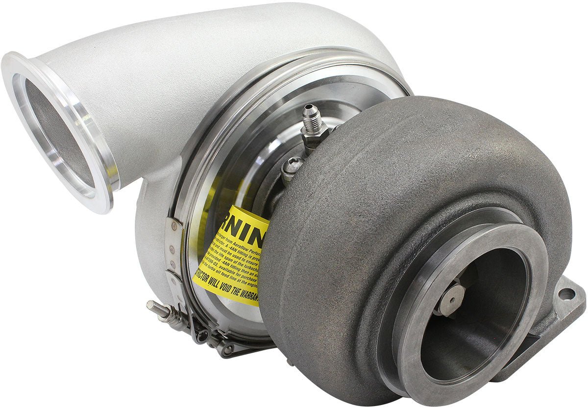 BOOSTED 8082 T4 1.15 Turbocharger 1600HP, Natural Cast Finish   External Wastegate, T4 Inlet Flange, V-Band Exhaust Flange