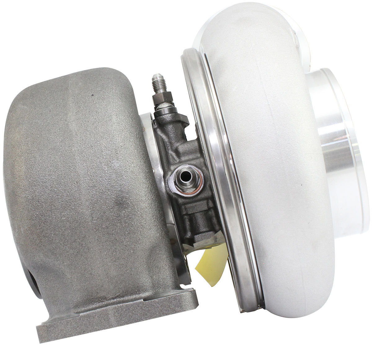 BOOSTED 8082 T4 1.28 Turbocharger 1600HP, Natural Cast Finish   External Wastegate, T4 Inlet Flange, V-Band Exhaust Flange