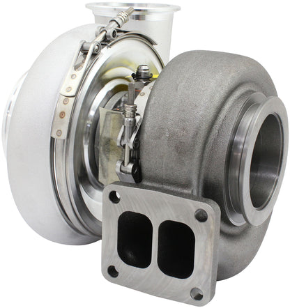 BOOSTED 8082 T4 1.28 Turbocharger 1600HP, Natural Cast Finish   External Wastegate, T4 Inlet Flange, V-Band Exhaust Flange