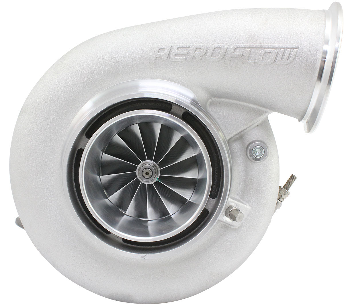 BOOSTED 8082 V-BAND 1.15 Turbocharger 1600HP, Natural Cast Finish   External Wastegate, V-Band Inlet Flange, V-Band Exhaust Flange