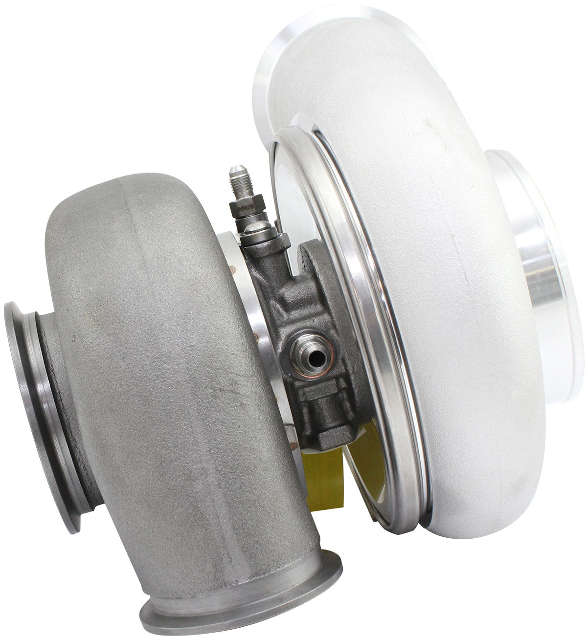 BOOSTED 8082 V-BAND 1.15 Turbocharger 1600HP, Natural Cast Finish   External Wastegate, V-Band Inlet Flange, V-Band Exhaust Flange