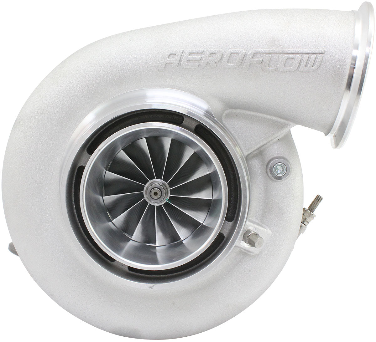 BOOSTED 8082 V-BAND 1.28 Turbocharger 1600HP, Natural Cast Finish   External Wastegate, V-Band Inlet Flange, V-Band Exhaust Flange