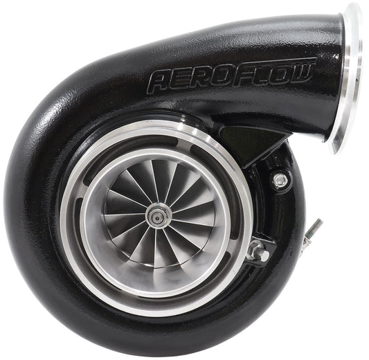 BOOSTED 8082 V-BAND 1.28 Turbocharger 1600HP, Hi Temp Black Finish   External Wastegate, V-Band Inlet Flange, V-Band Exhaust Flange