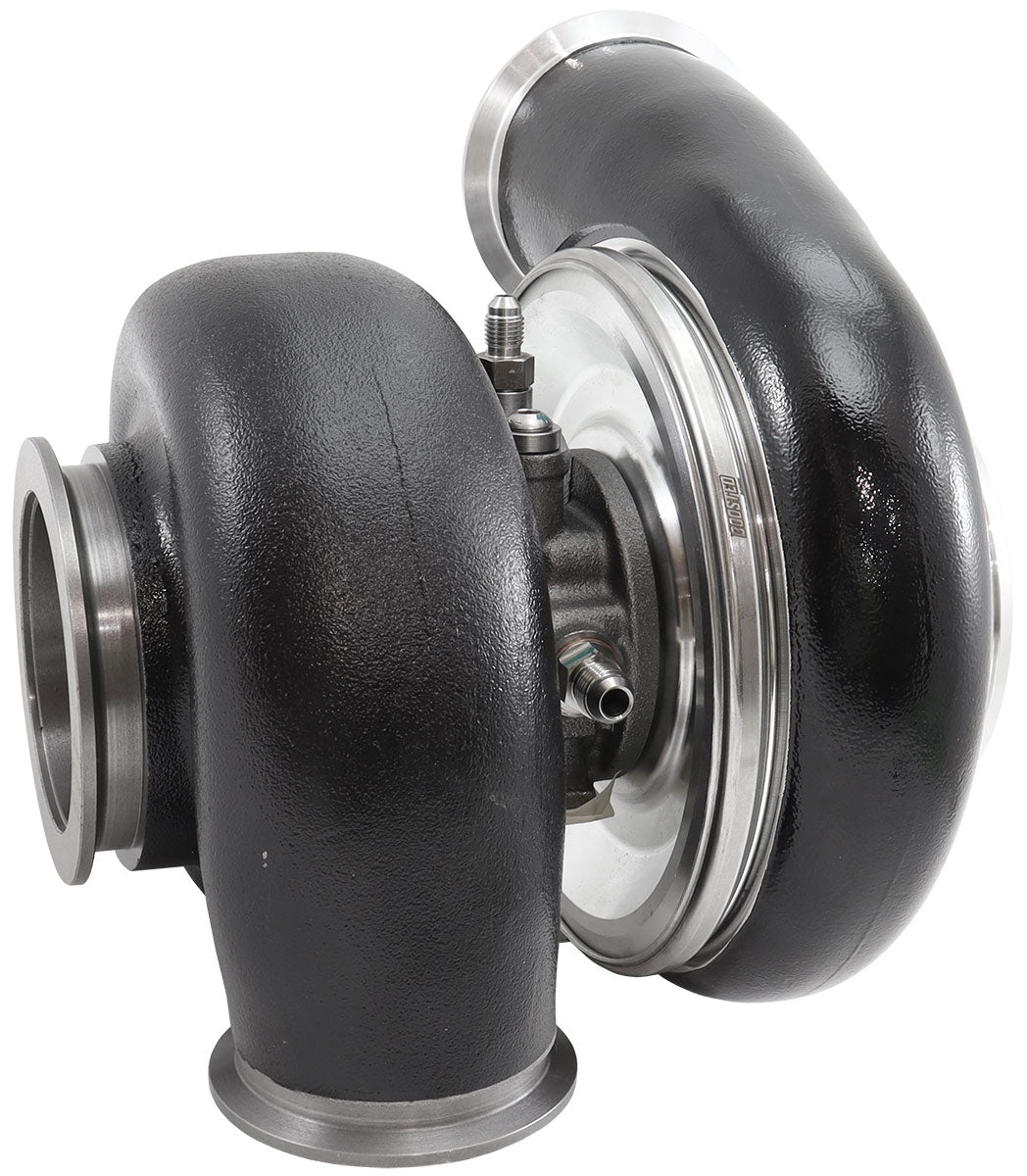 BOOSTED 8082 V-BAND 1.28 Turbocharger 1600HP, Hi Temp Black Finish   External Wastegate, V-Band Inlet Flange, V-Band Exhaust Flange