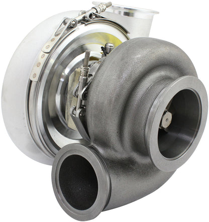 BOOSTED 8082 V-BAND 1.28 Turbocharger 1600HP, Natural Cast Finish   External Wastegate, V-Band Inlet Flange, V-Band Exhaust Flange