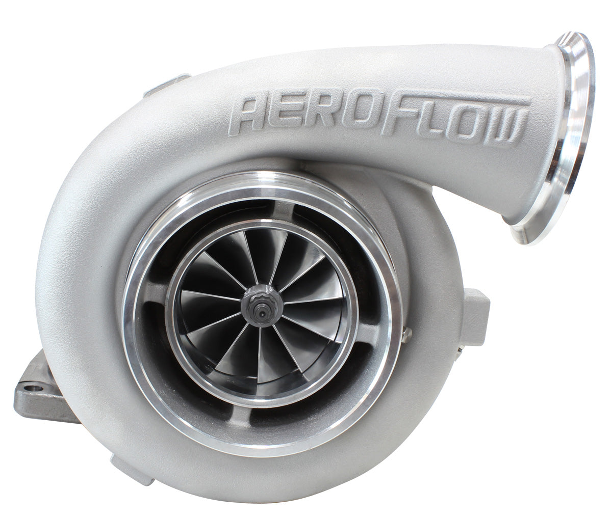 BOOSTED 8077 T6 1.26 Turbocharger 1250HP, Natural Cast Finish   External Wastegate, T6 Twin Entry Inlet Flange, V-Band Exhaust Flange