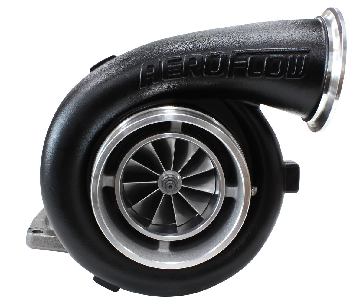 BOOSTED 8077 T6 1.26 Turbocharger 1250HP, Hi Temp Black Finish   External Wastegate, T6 Twin Entry Inlet Flange, V-Band Exhaust Flange