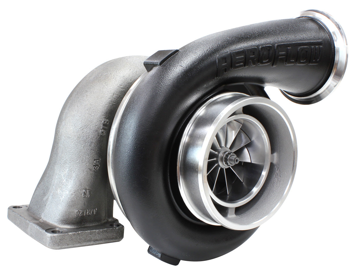 BOOSTED 8077 T6 1.26 Turbocharger 1250HP, Hi Temp Black Finish   External Wastegate, T6 Twin Entry Inlet Flange, V-Band Exhaust Flange