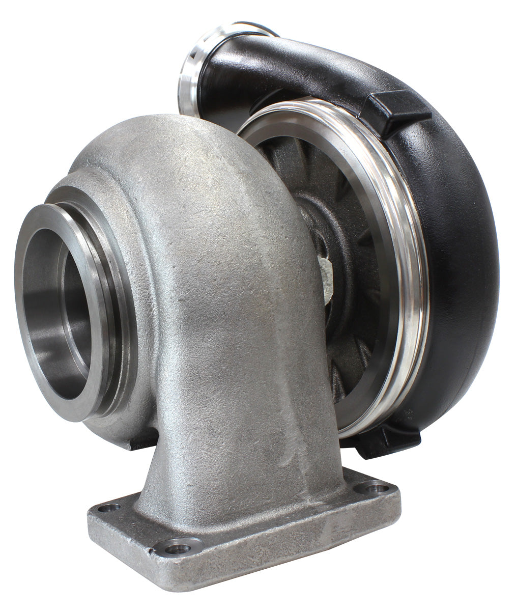 BOOSTED 8077 T6 1.26 Turbocharger 1250HP, Hi Temp Black Finish   External Wastegate, T6 Twin Entry Inlet Flange, V-Band Exhaust Flange