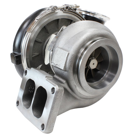 BOOSTED 8077 T6 1.26 Turbocharger 1250HP, Hi Temp Black Finish   External Wastegate, T6 Twin Entry Inlet Flange, V-Band Exhaust Flange