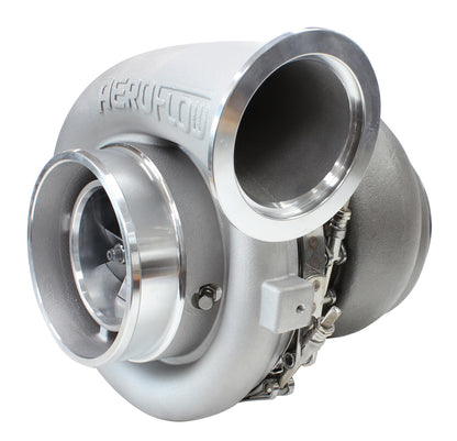 BOOSTED 8077 T6 1.26 Turbocharger 1250HP, Natural Cast Finish   External Wastegate, T6 Twin Entry Inlet Flange, V-Band Exhaust Flange