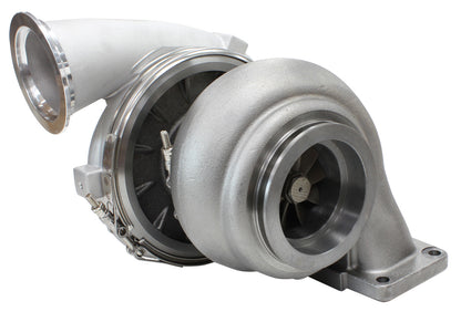 BOOSTED 8077 T6 1.26 Turbocharger 1250HP, Natural Cast Finish   External Wastegate, T6 Twin Entry Inlet Flange, V-Band Exhaust Flange