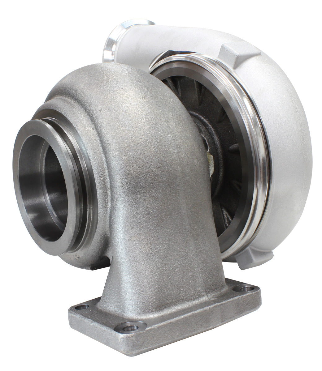 BOOSTED 8077 T6 1.26 Turbocharger 1250HP, Natural Cast Finish   External Wastegate, T6 Twin Entry Inlet Flange, V-Band Exhaust Flange