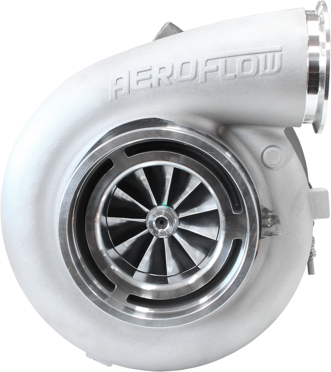 BOOSTED 94103 T6 1.24 Turbocharger 2500HP, Natural Cast Finish   External Wastegate, T6 Twin Entry Inlet Flange, V-Band Exhaust Flange