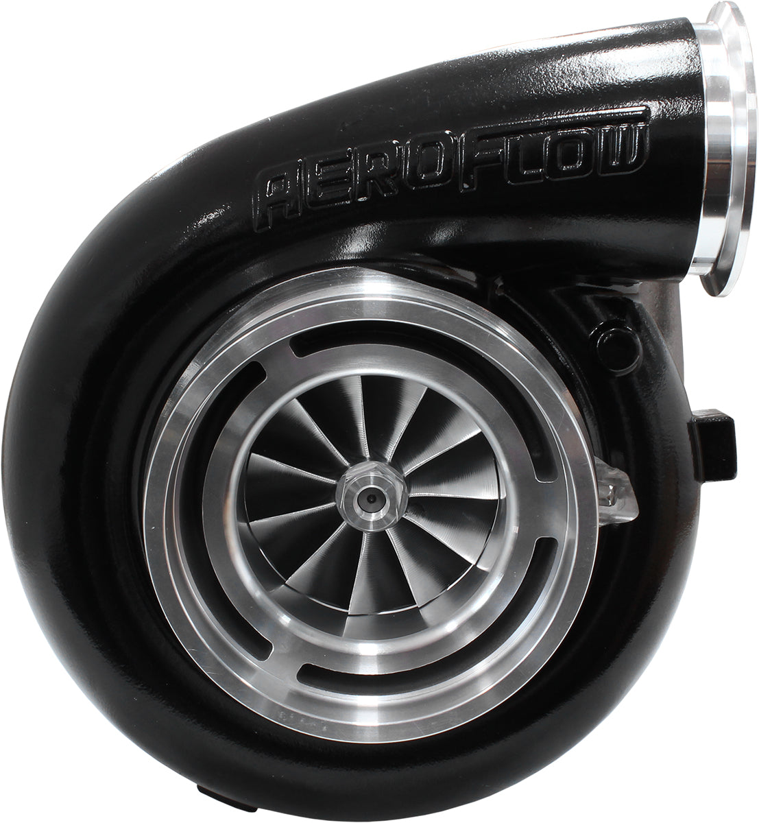 BOOSTED 94103 T6 1.24 Turbocharger 2500HP, Hi Temp Black Finish   External Wastegate, T6 Twin Entry Inlet Flange, V-Band Exhaust Flange