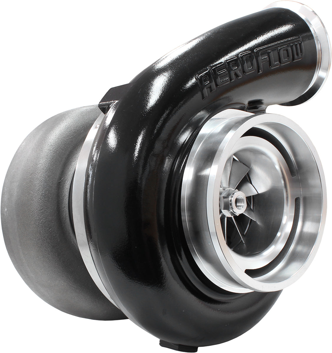 BOOSTED 94103 T6 1.24 Turbocharger 2500HP, Hi Temp Black Finish   External Wastegate, T6 Twin Entry Inlet Flange, V-Band Exhaust Flange