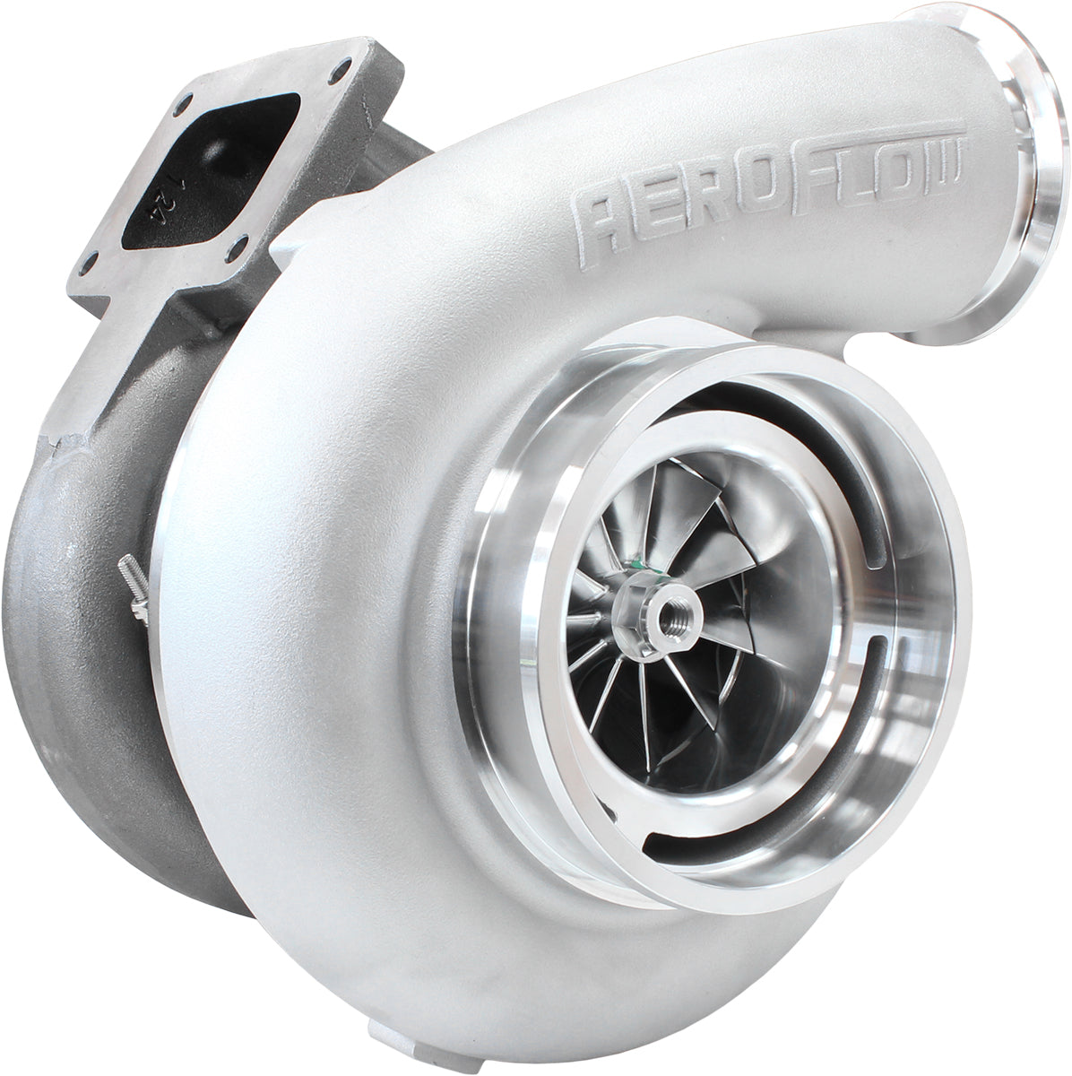 BOOSTED 94103 T6 1.24 Turbocharger 2500HP, Natural Cast Finish   External Wastegate, T6 Twin Entry Inlet Flange, V-Band Exhaust Flange
