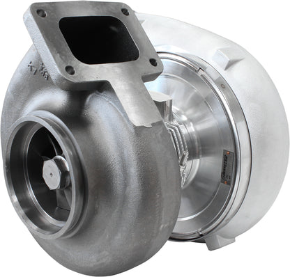 BOOSTED 94103 T6 1.24 Turbocharger 2500HP, Natural Cast Finish   External Wastegate, T6 Twin Entry Inlet Flange, V-Band Exhaust Flange