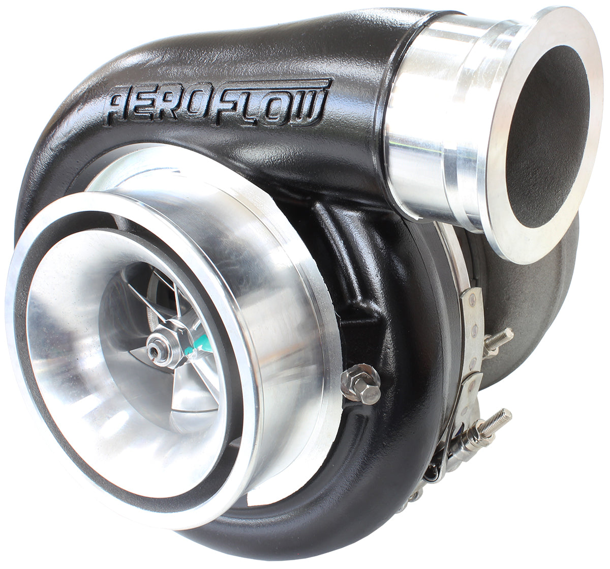 BOOSTED 7588 T6 1.32 Turbocharger 1500HP, Hi Temp Black Finish   External Wastegate, T6 Twin Entry Inlet Flange, V-Band Exhaust Flange