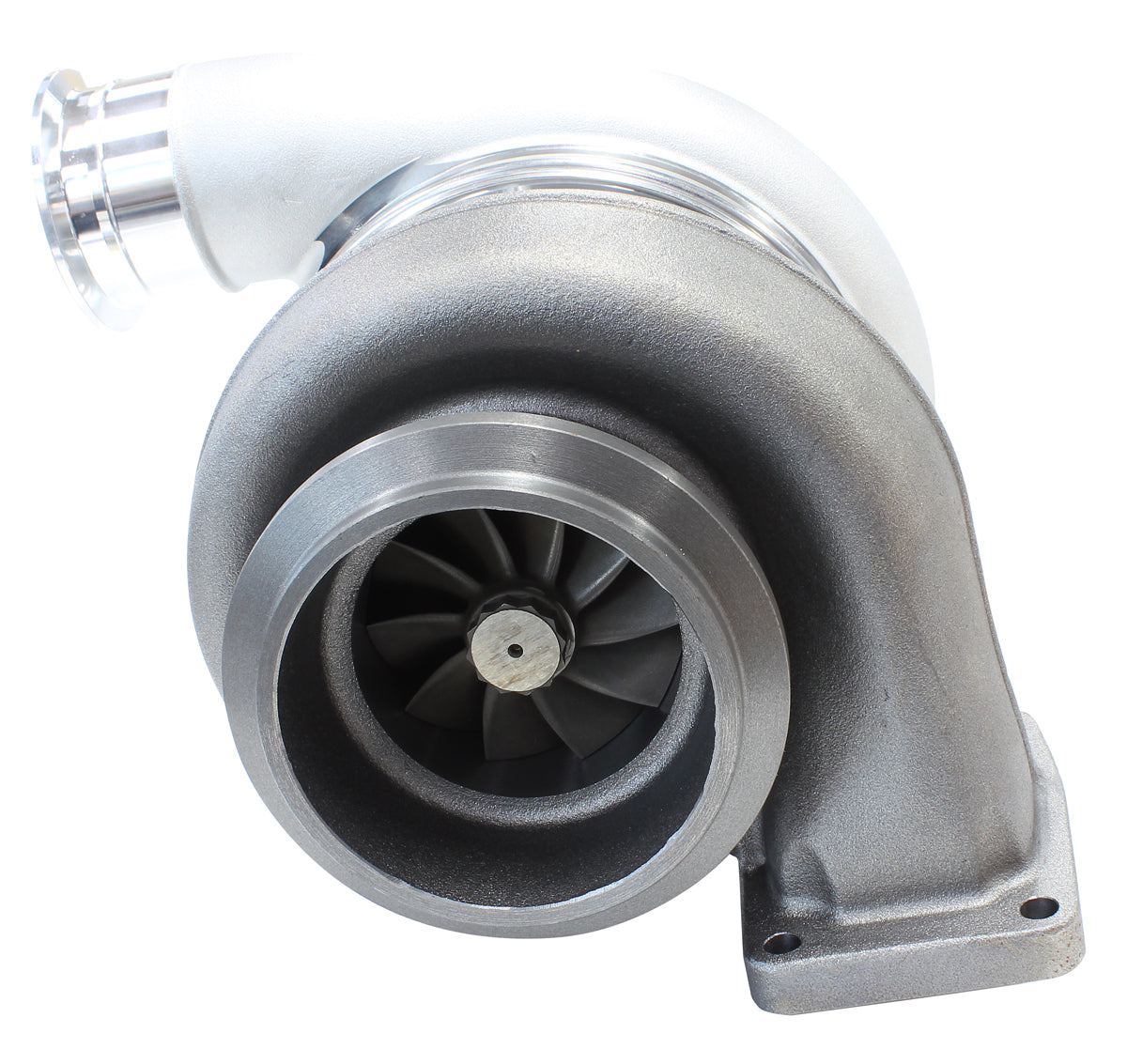 BOOSTED 7588 T6 1.32 Turbocharger 1500HP, Natural Cast Finish   External Wastegate, T6 Twin Entry Inlet Flange, V-Band Exhaust Flange