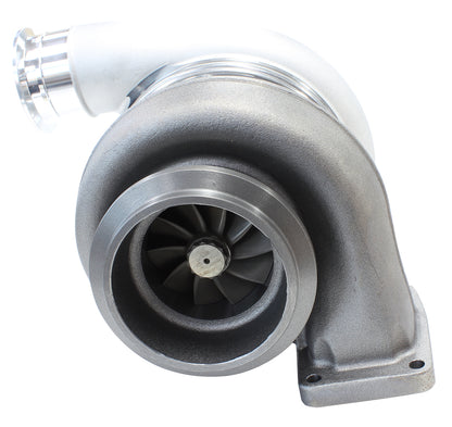BOOSTED 7588 T6 1.32 Turbocharger 1500HP, Natural Cast Finish   External Wastegate, T6 Twin Entry Inlet Flange, V-Band Exhaust Flange