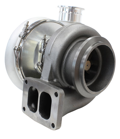 BOOSTED 7588 T6 1.32 Turbocharger 1500HP, Natural Cast Finish   External Wastegate, T6 Twin Entry Inlet Flange, V-Band Exhaust Flange