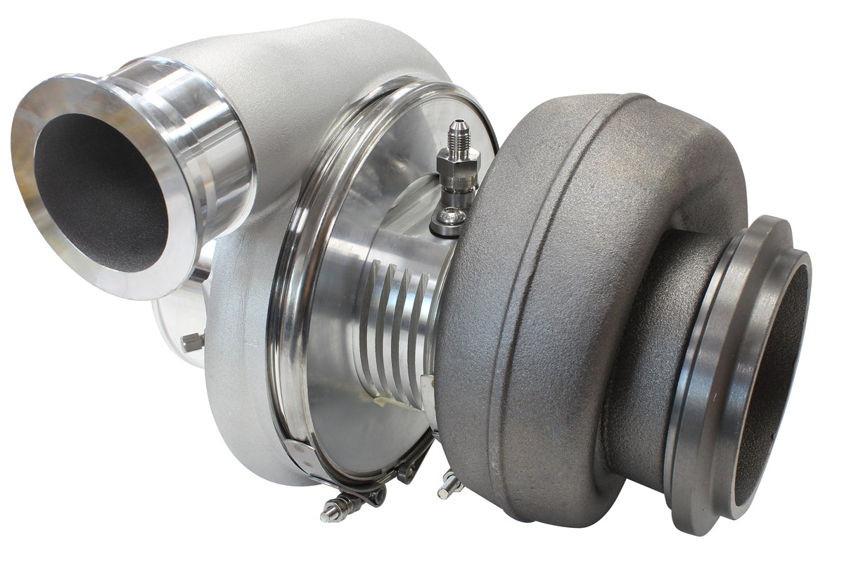BOOSTED 8888 T6 1.32 Turbocharger 1600HP, Natural Cast Finish   External Wastegate, T6 Twin Entry Inlet Flange, V-Band Exhaust Flange