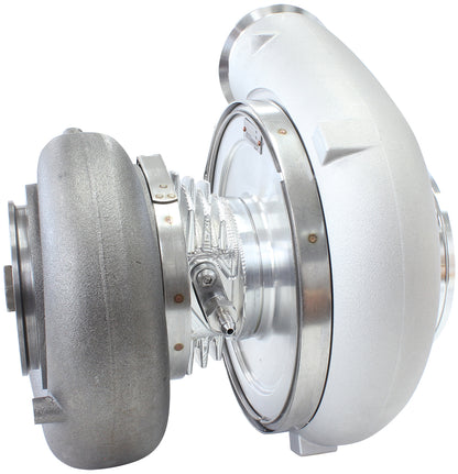 BOOSTED 94103 V-Band 1.22 Turbocharger 2000HP, Natural Cast Finish   External Wastegate, V-Band Inlet & Exhaust Flanges