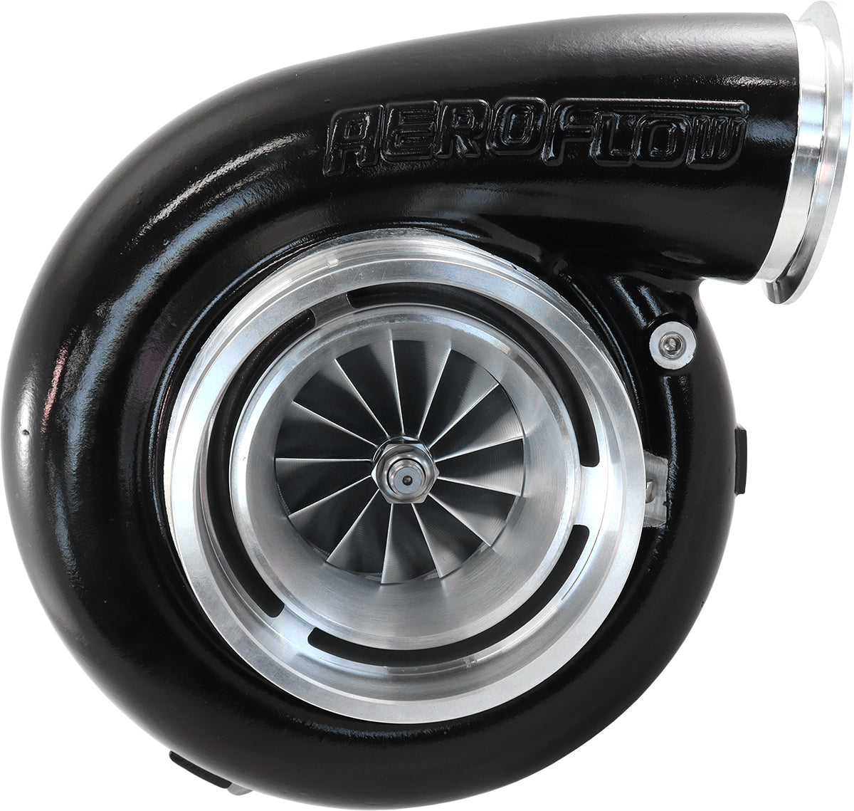 BOOSTED 88102 T6 1.24 Turbocharger 2500HP, Hi Temp Black Finish   External Wastegate, T6 Twin Entry Inlet Flange, V-Band Exhaust Flange