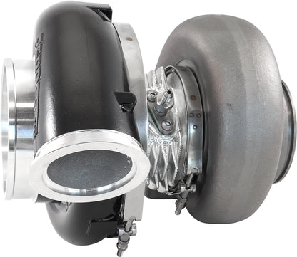 BOOSTED 88102 T6 1.24 Turbocharger 2500HP, Hi Temp Black Finish   External Wastegate, T6 Twin Entry Inlet Flange, V-Band Exhaust Flange