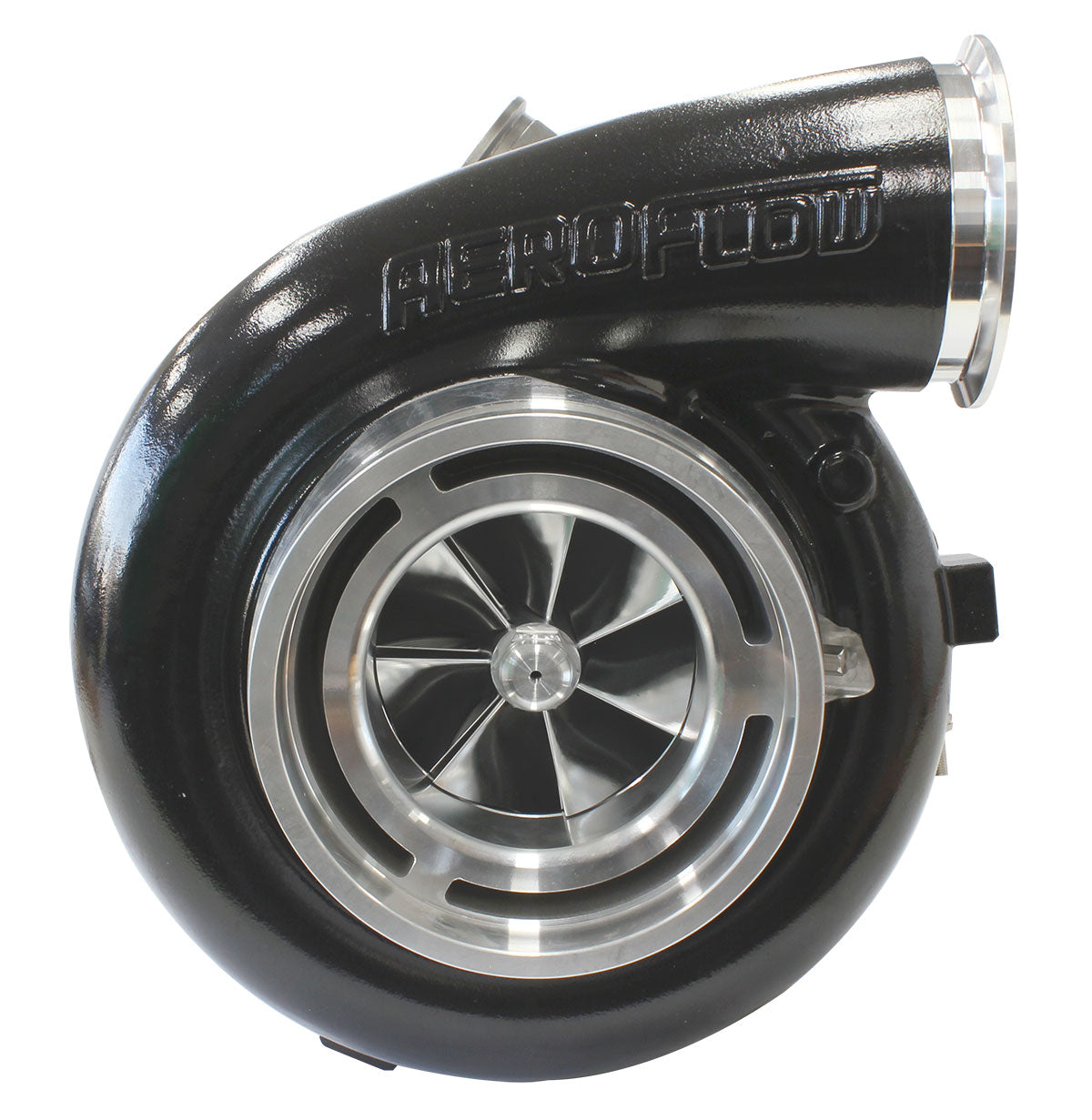 BOOSTED 88102 V-Band 1.22 Turbocharger 2500HP, Hi Temp Black Finish    External Wastegate, V-Band Inlet & Exhaust Flanges