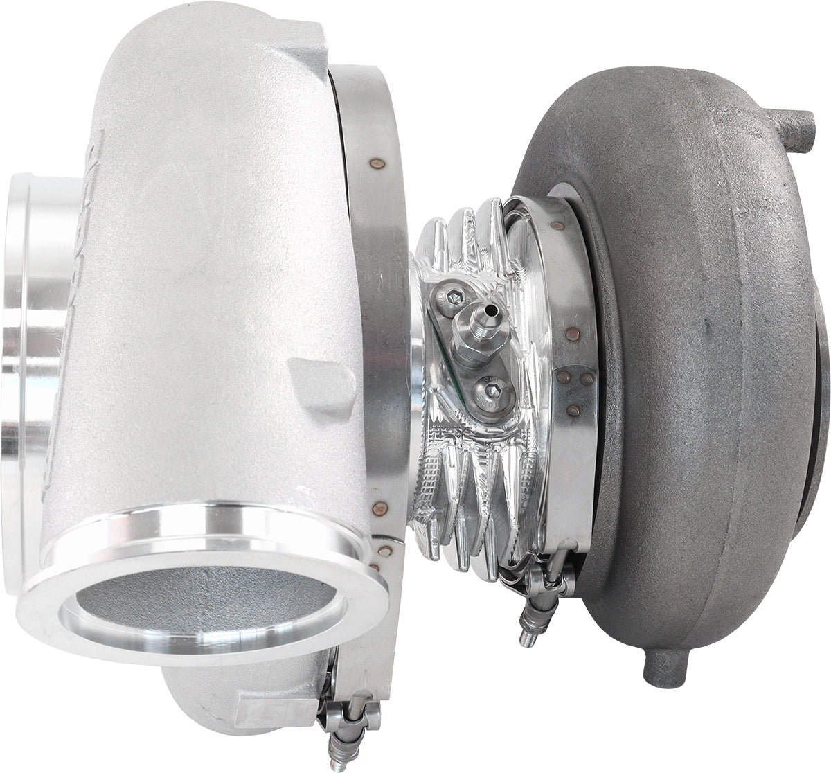 BOOSTED 88102 V-Band 1.22 Turbocharger 2500HP, Natural Cast Finish    External Wastegate, V-Band Inlet & Exhaust Flanges