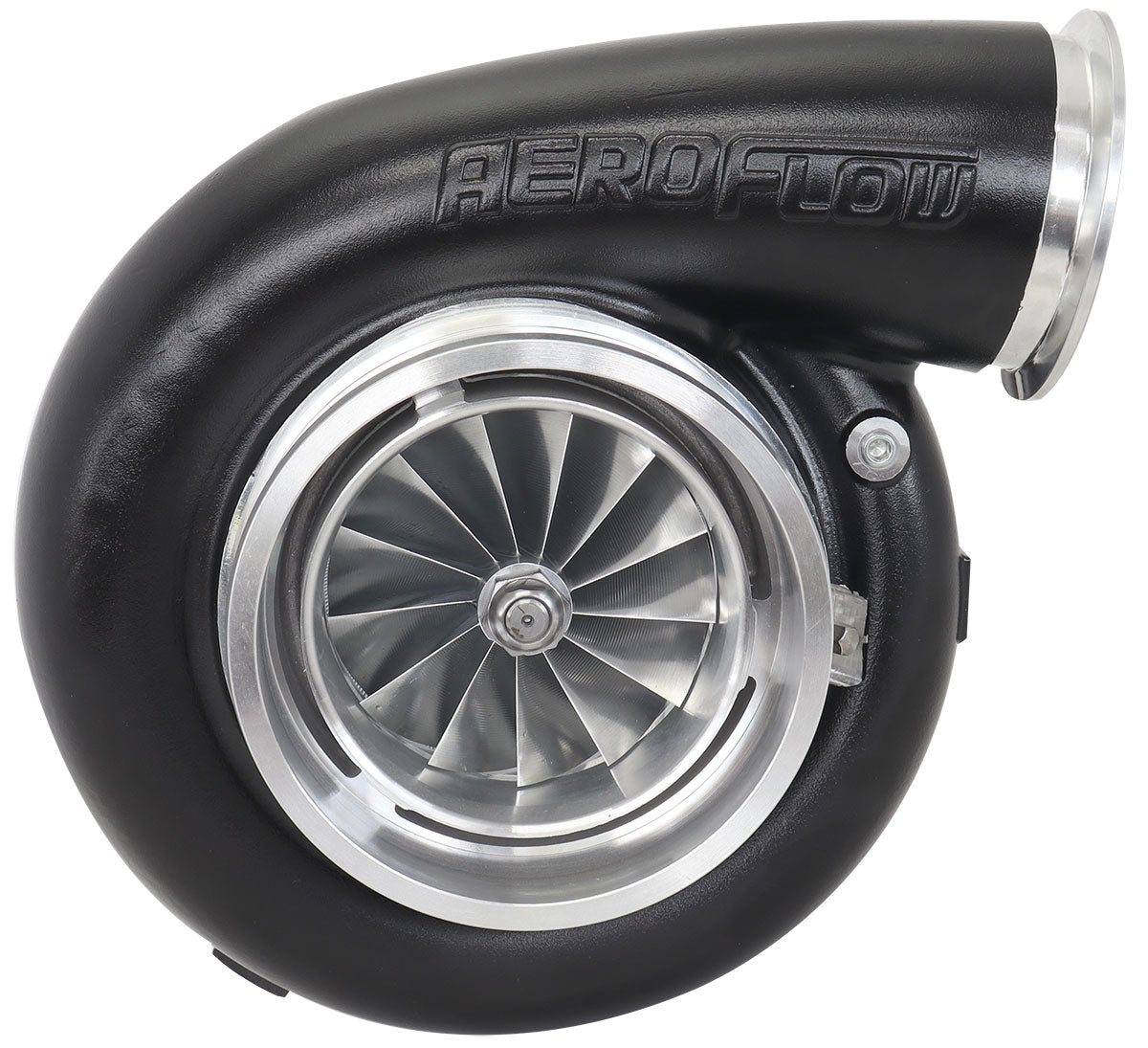 BOOSTED 106112 V-Band 1.25 Turbocharger 3000HP, Hi Temp Black Finish   External Wastegate, V-Band Inlet & Exhaust Flanges