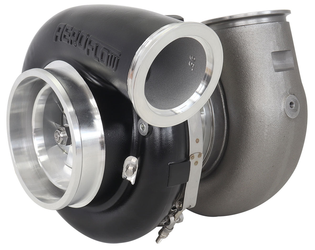 BOOSTED 106112 V-Band 1.25 Turbocharger 3000HP, Hi Temp Black Finish   External Wastegate, V-Band Inlet & Exhaust Flanges