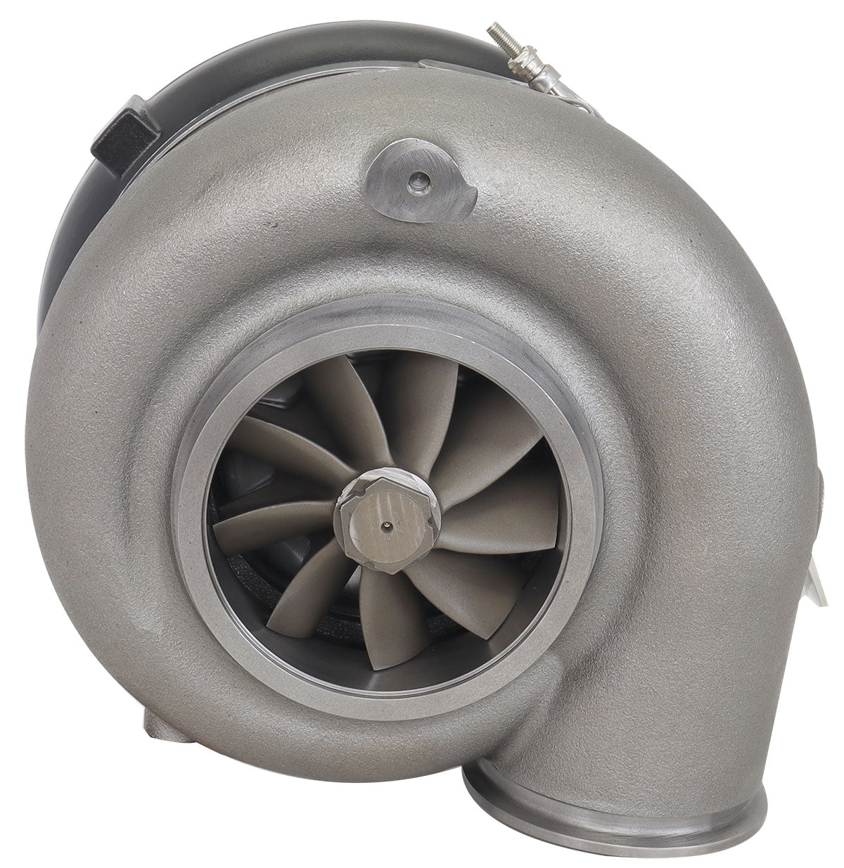 BOOSTED 106112 V-Band 1.25 Turbocharger 3000HP, Hi Temp Black Finish   External Wastegate, V-Band Inlet & Exhaust Flanges