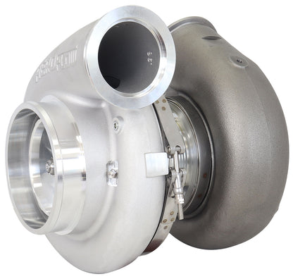 BOOSTED 106112 V-Band 1.25 Turbocharger 3000HP, Natural Cast Finish   External Wastegate, V-Band Inlet & Exhaust Flanges