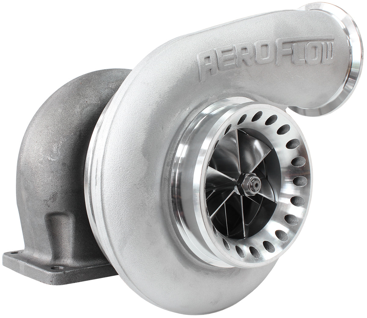 BOOSTED 8888 T4 1.25 Turbocharger 1600HP, Natural Cast Finish   External Wastegate, T4 Twin Entry Inlet Flange, V-Band Exhaust Flange