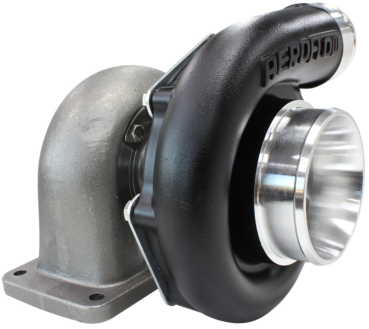 BOOSTED 7875 T4 .96 Turbocharger 950HP, Hi Temp Black Finish   External Wastegate, T4 Inlet Flange, V-Band Exhaust Flange