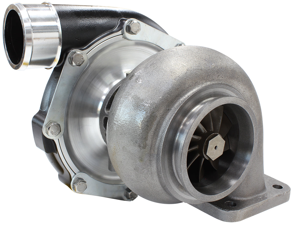 BOOSTED 7875 T4 .96 Turbocharger 950HP, Hi Temp Black Finish   External Wastegate, T4 Inlet Flange, V-Band Exhaust Flange