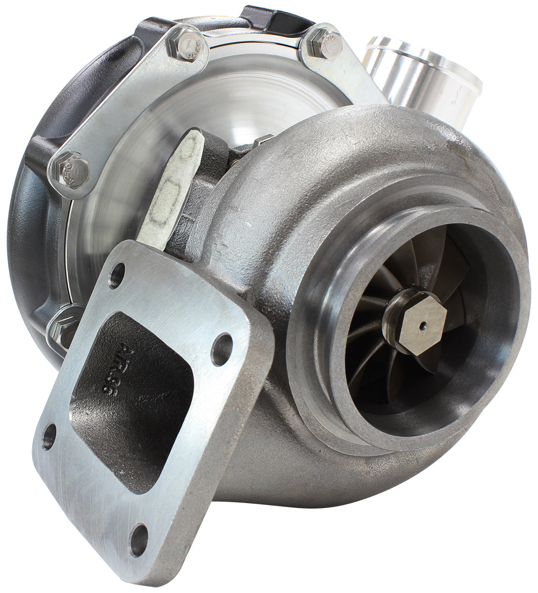 BOOSTED 7875 T4 .96 Turbocharger 950HP, Hi Temp Black Finish   External Wastegate, T4 Inlet Flange, V-Band Exhaust Flange