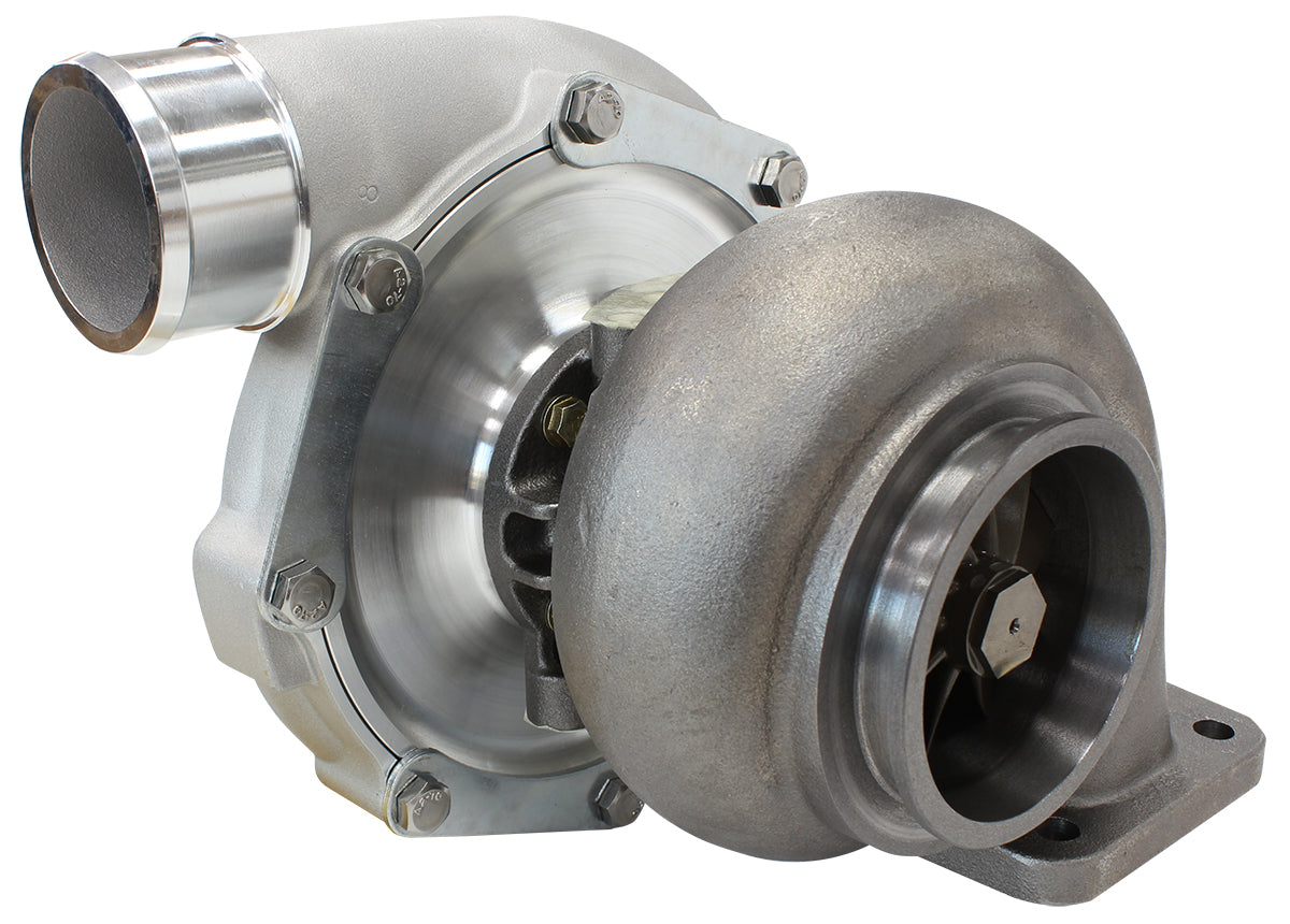 BOOSTED 7875 T4 .96 Turbocharger 950HP, Natural Cast Finish   External Wastegate, T4 Inlet Flange, V-Band Exhaust Flange