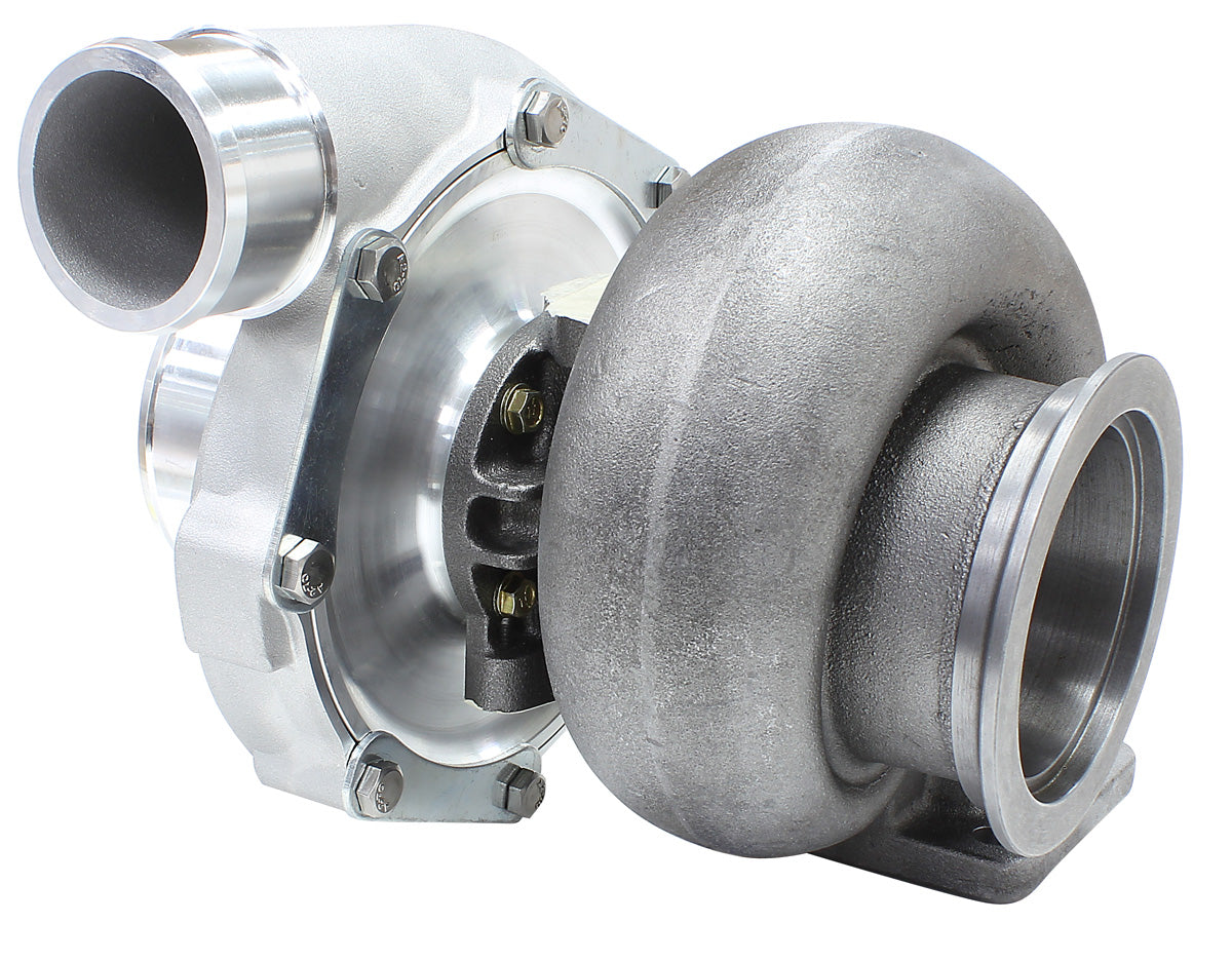 BOOSTED 7875 T4 1.25 Turbocharger 950HP, Natural Cast Finish   External Wastegate, T4 Inlet Flange, V-Band Exhaust Flange