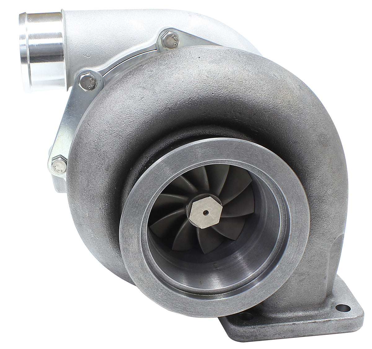 BOOSTED 7875 T4 1.25 Turbocharger 950HP, Natural Cast Finish   External Wastegate, T4 Inlet Flange, V-Band Exhaust Flange
