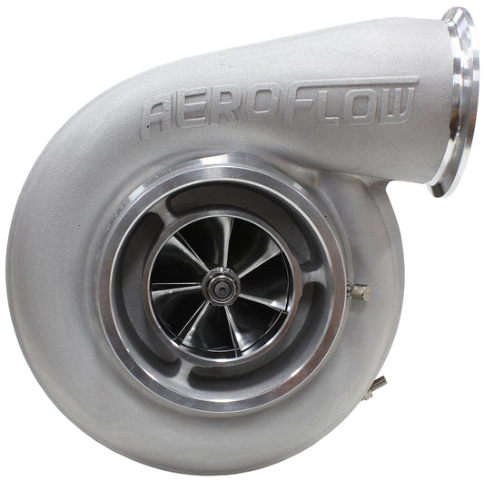 BOOSTED 7575 T4 1.10 Turbocharger 1050HP, Natural Cast Finish   External Wastegate, T4 Twin Entry Inlet Flange, V-Band Exhaust Flange
